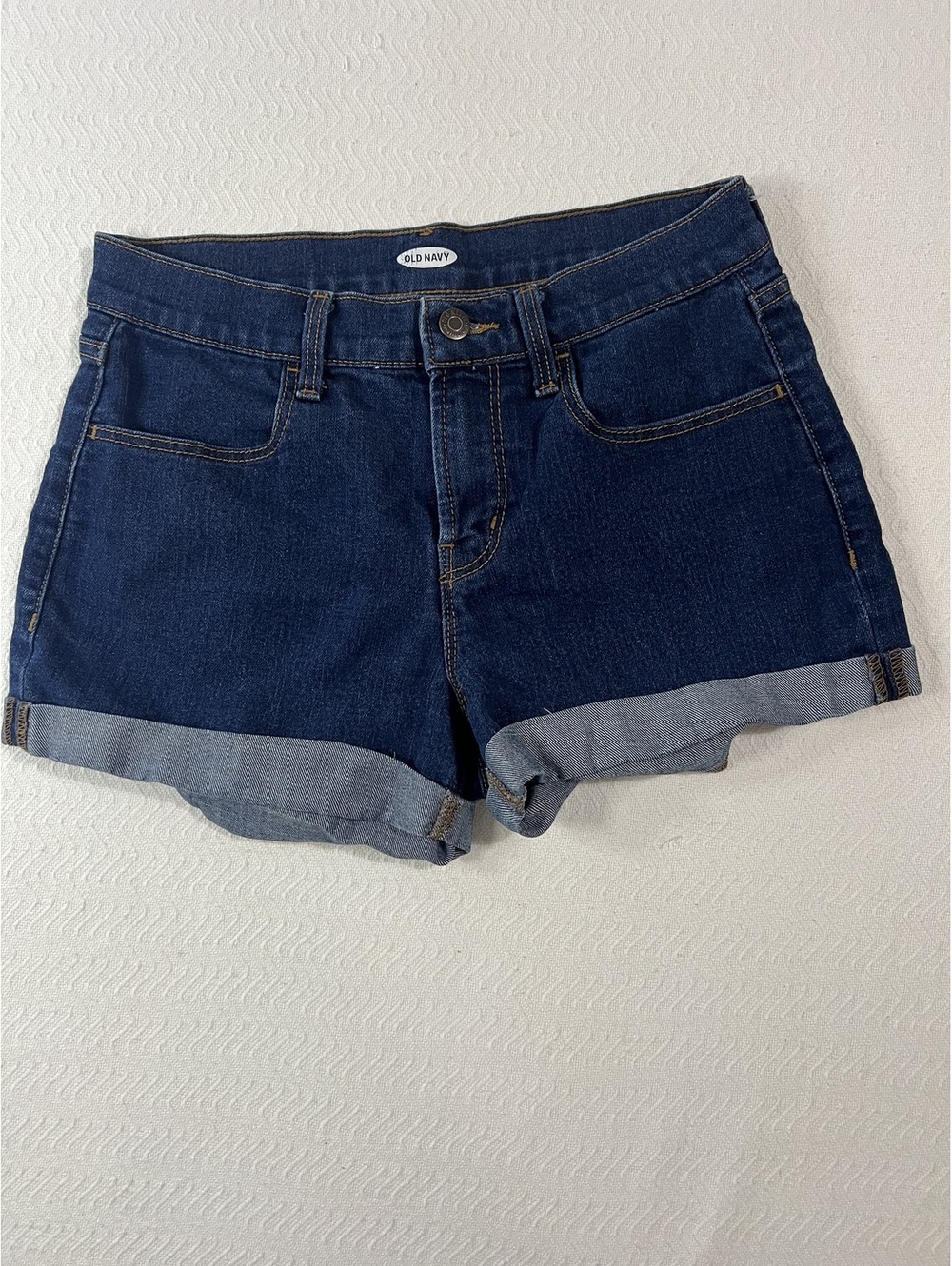 Old Navy Dark Blue Denim Shorts with Rolled Hem Size 4